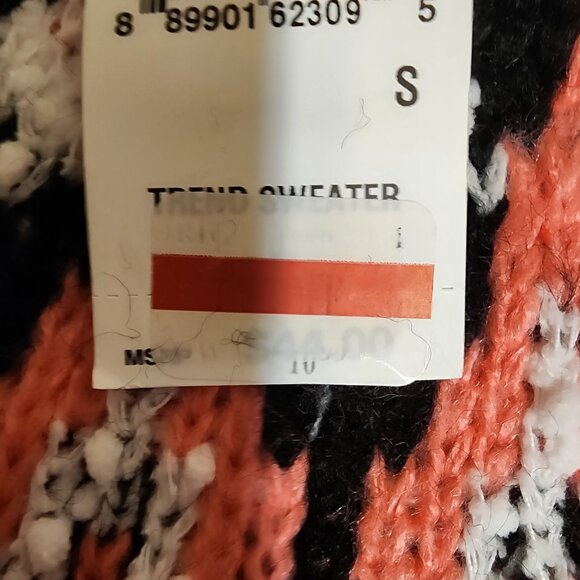 Hooked Up by IOT Juniors' Fair Isle Crewneck Sweater NWT Black & Pink Small - Picture 7 of 9